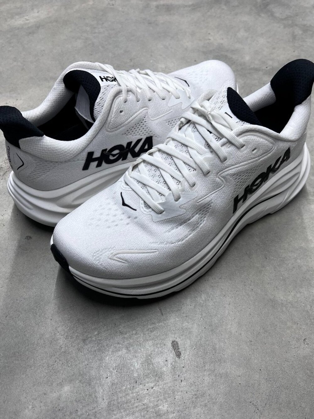 Hoka One One Clifton 10 Men's Running Shoes White Black 1162030/WBLC - New